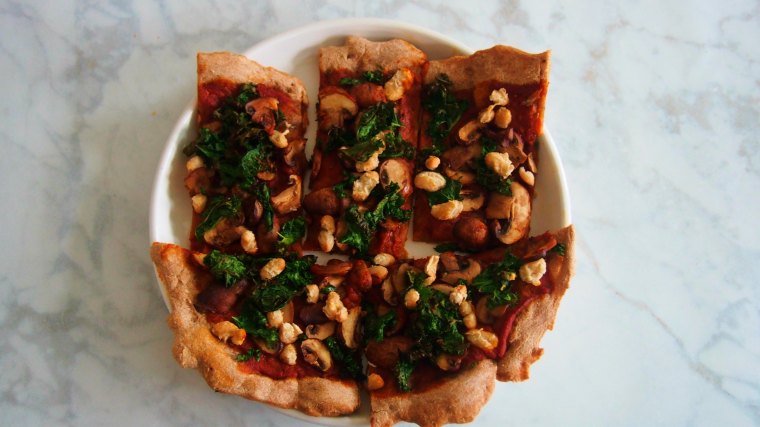 Mushroom, Kale, & White Bean Pizza