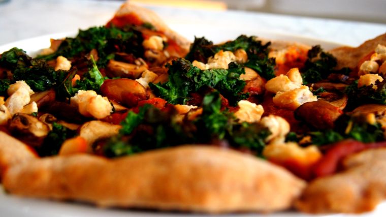 Mushroom, Kale, & White Bean Pizza